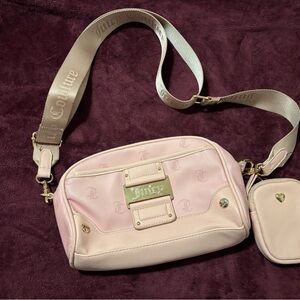 Juicy Couture Pale Pink Crossbody Bag with Detachable Coin Pouch